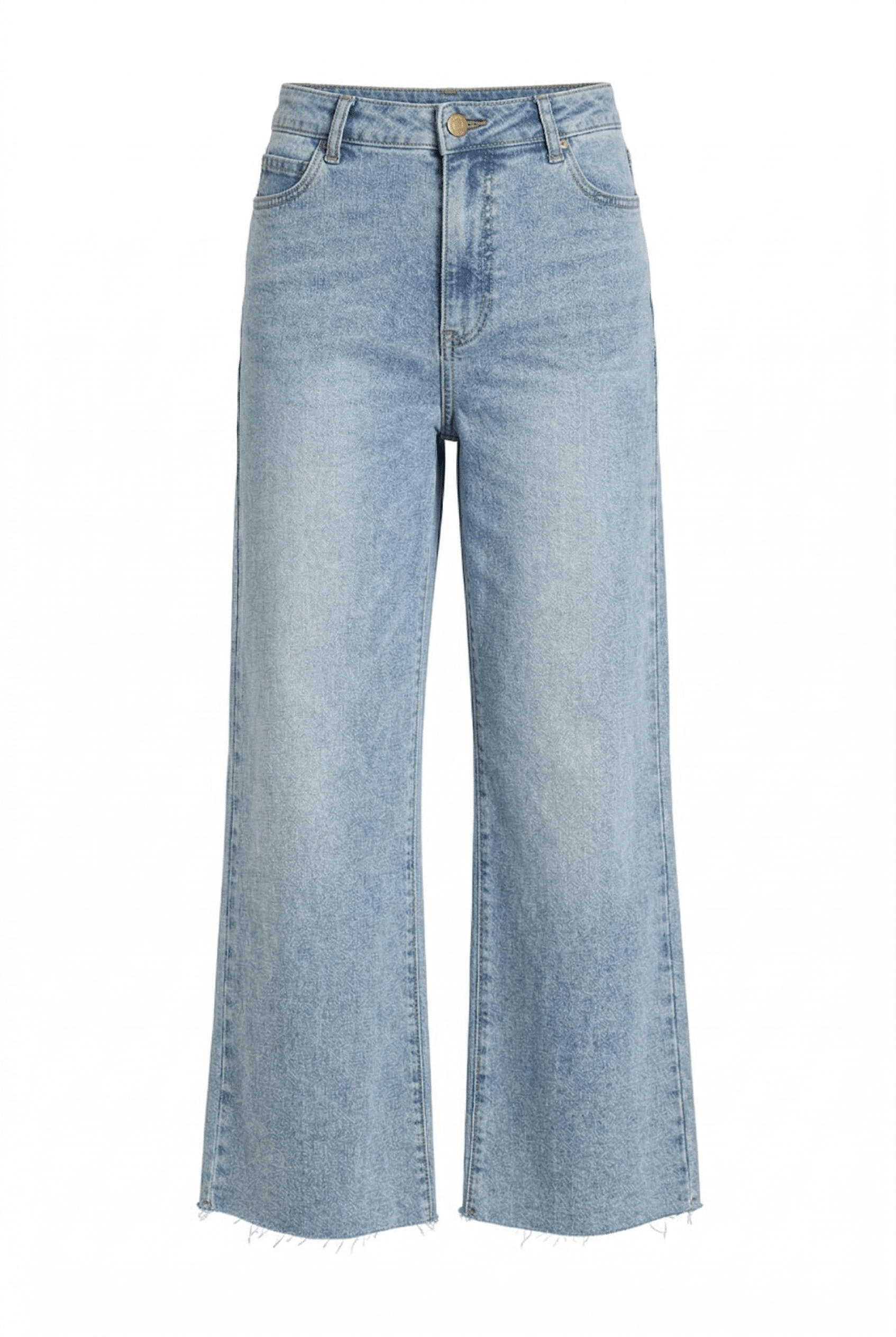 Light blue jeans on a white background