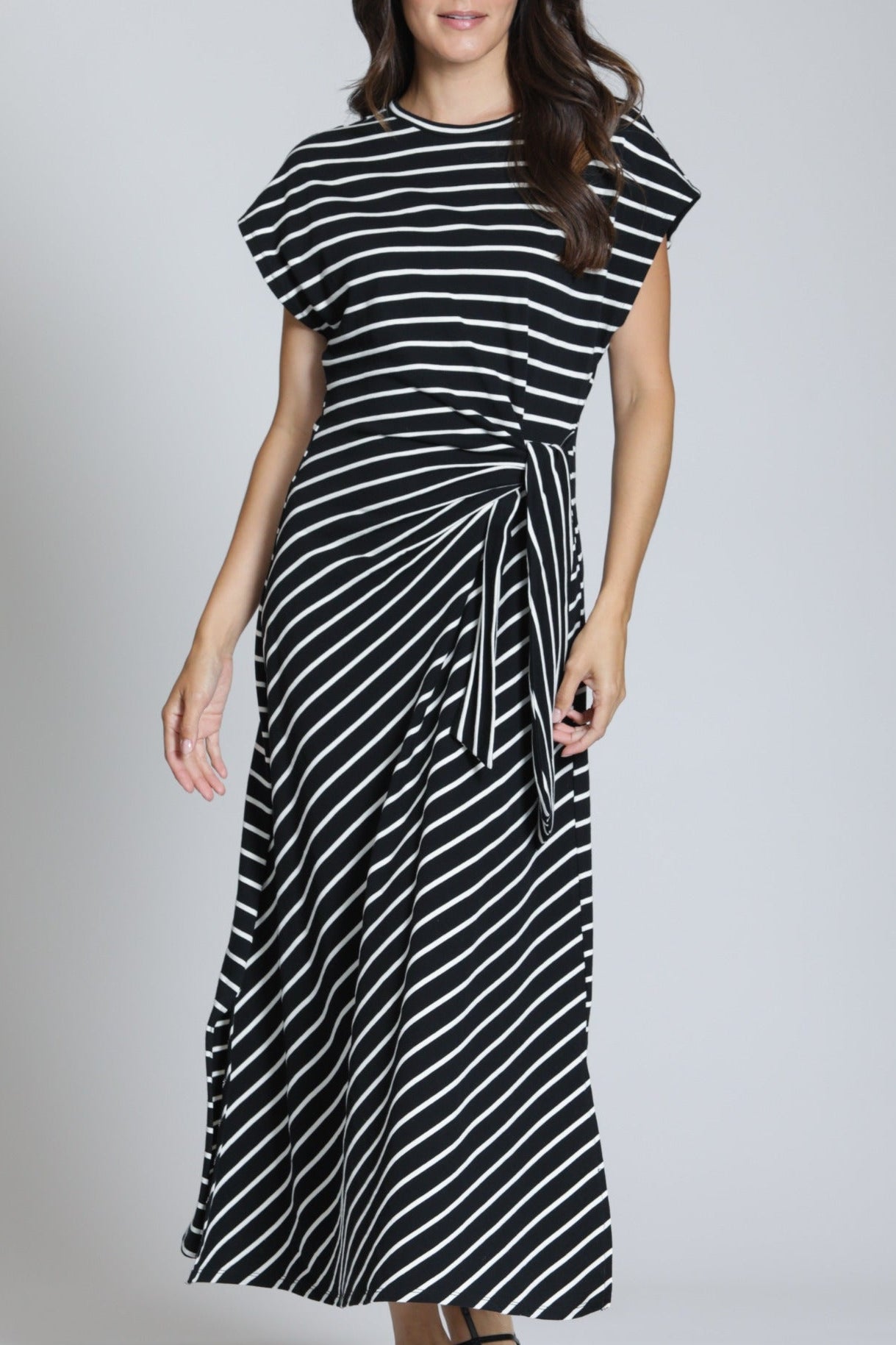APNY Women's Stripe Maxi Dress - Black APNY Women's Stripe Maxi Dress - Black