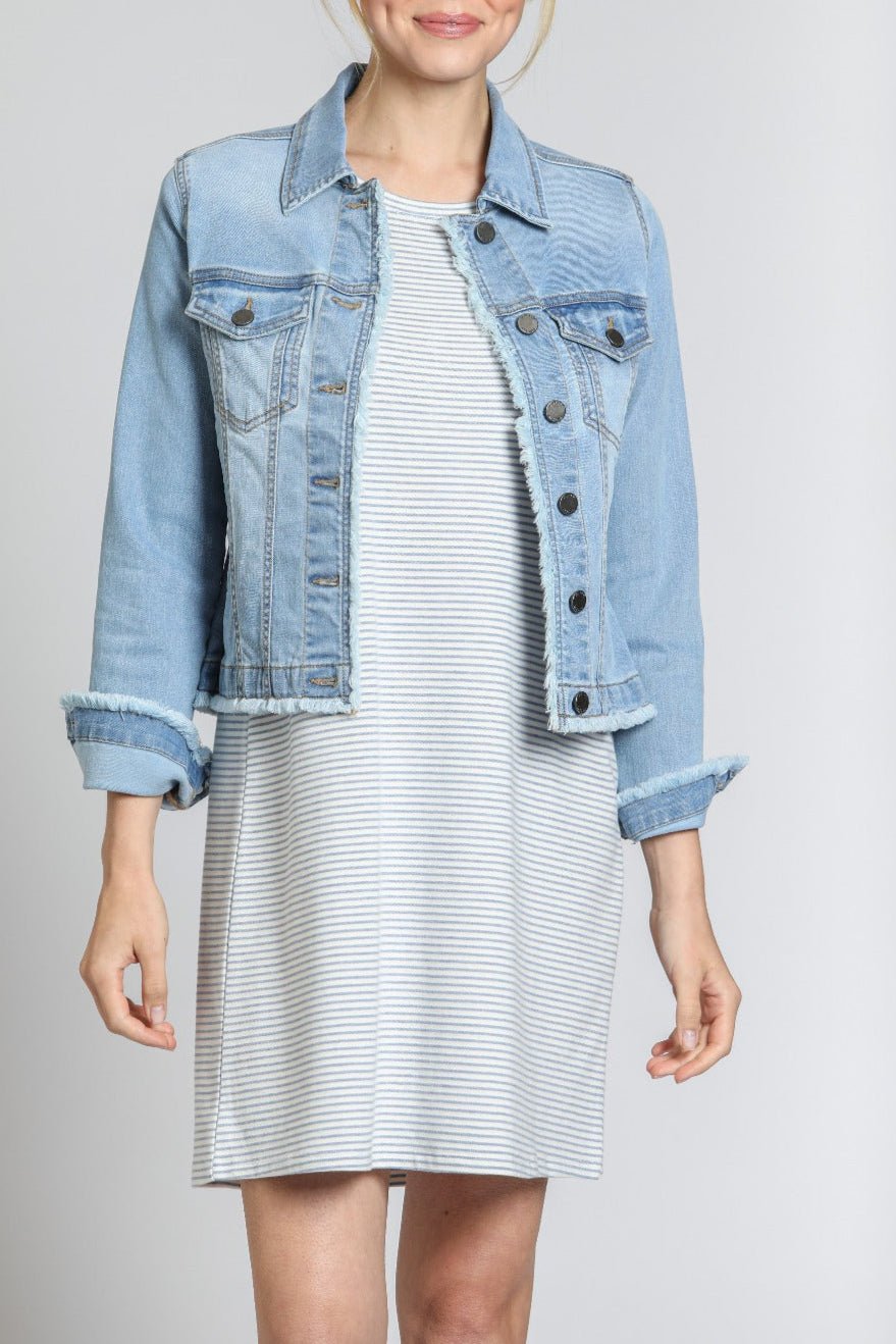 Jean Jacket With Frayed Detail Indigo APNY Indigo / XL Jean Jacket With Frayed Detail Indigo APNY Indigo / XL