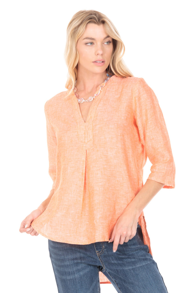 Split V-Neck Top Front APNY