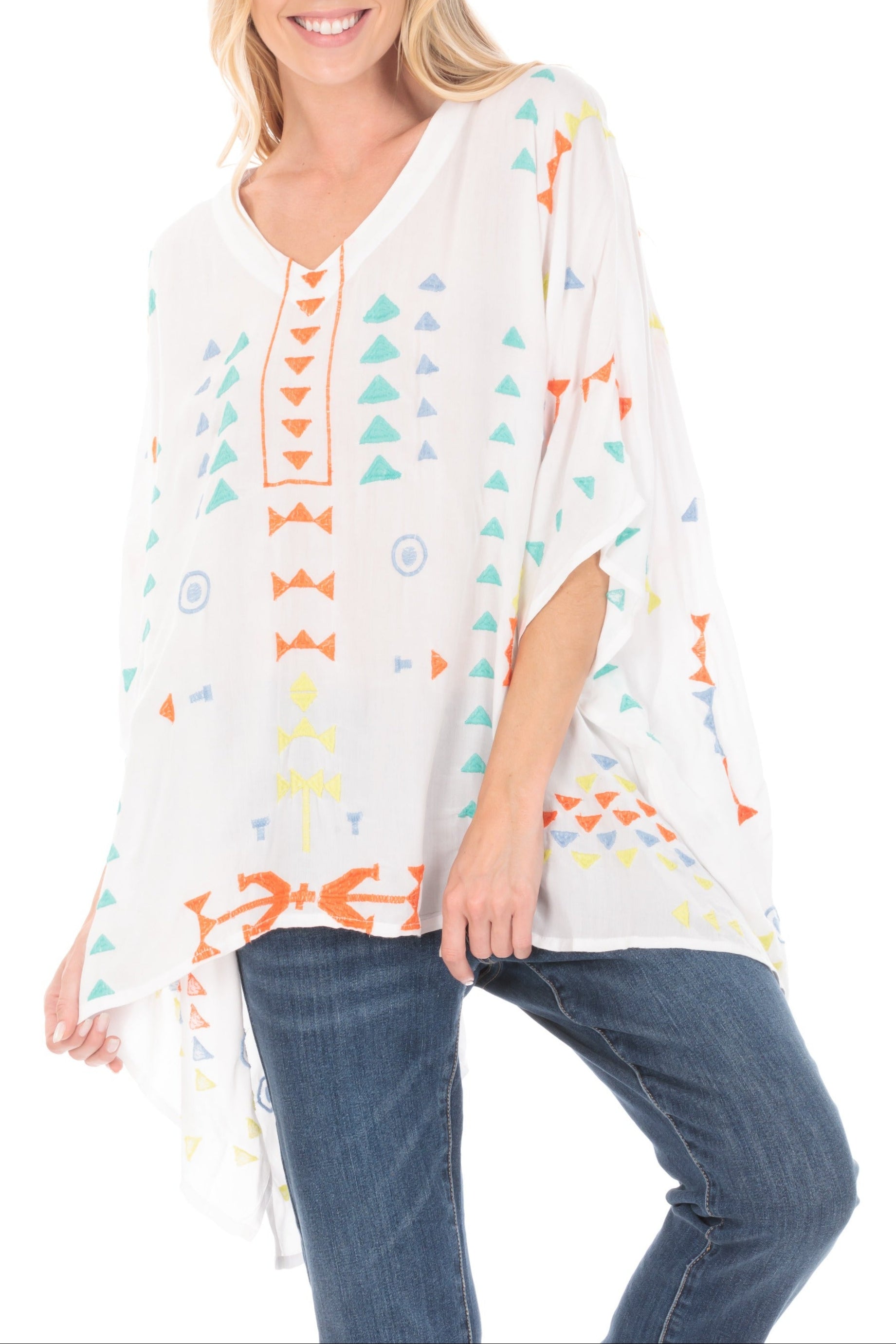 V-Neck Poncho Tunic Front APNY