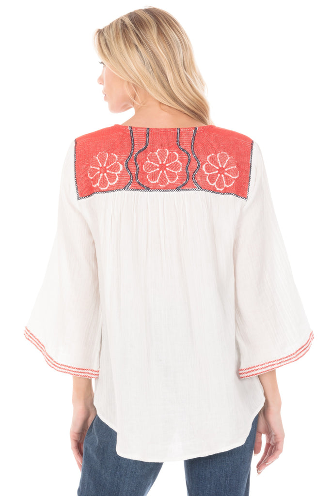Pull/Over With Red Medallion Embroidery Back APNY