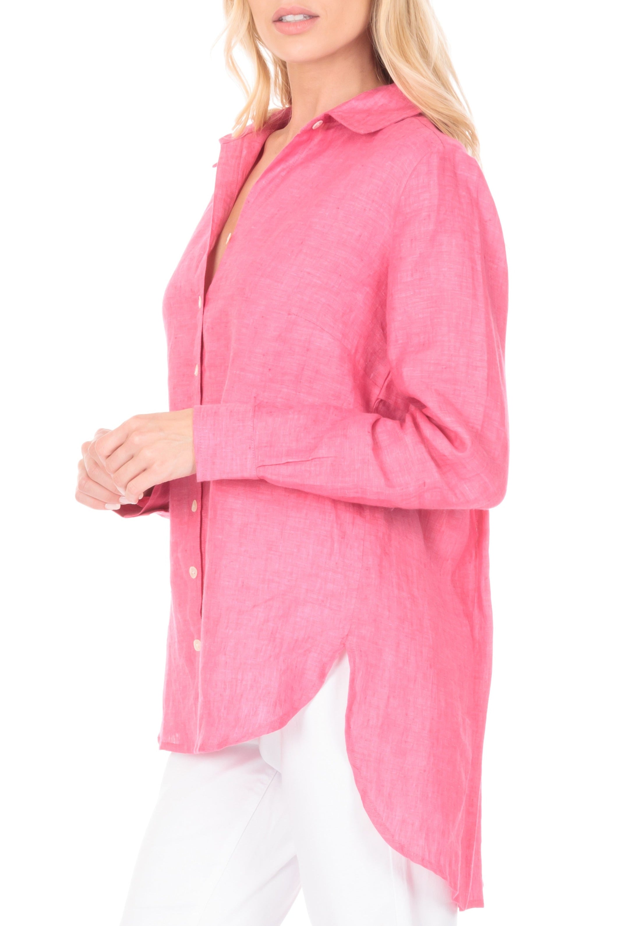 Button front Pleat Back Tunic Side APNY