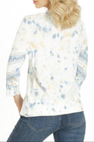 Waffle Knit Tie Dye with Floral Embroidery Back APNY