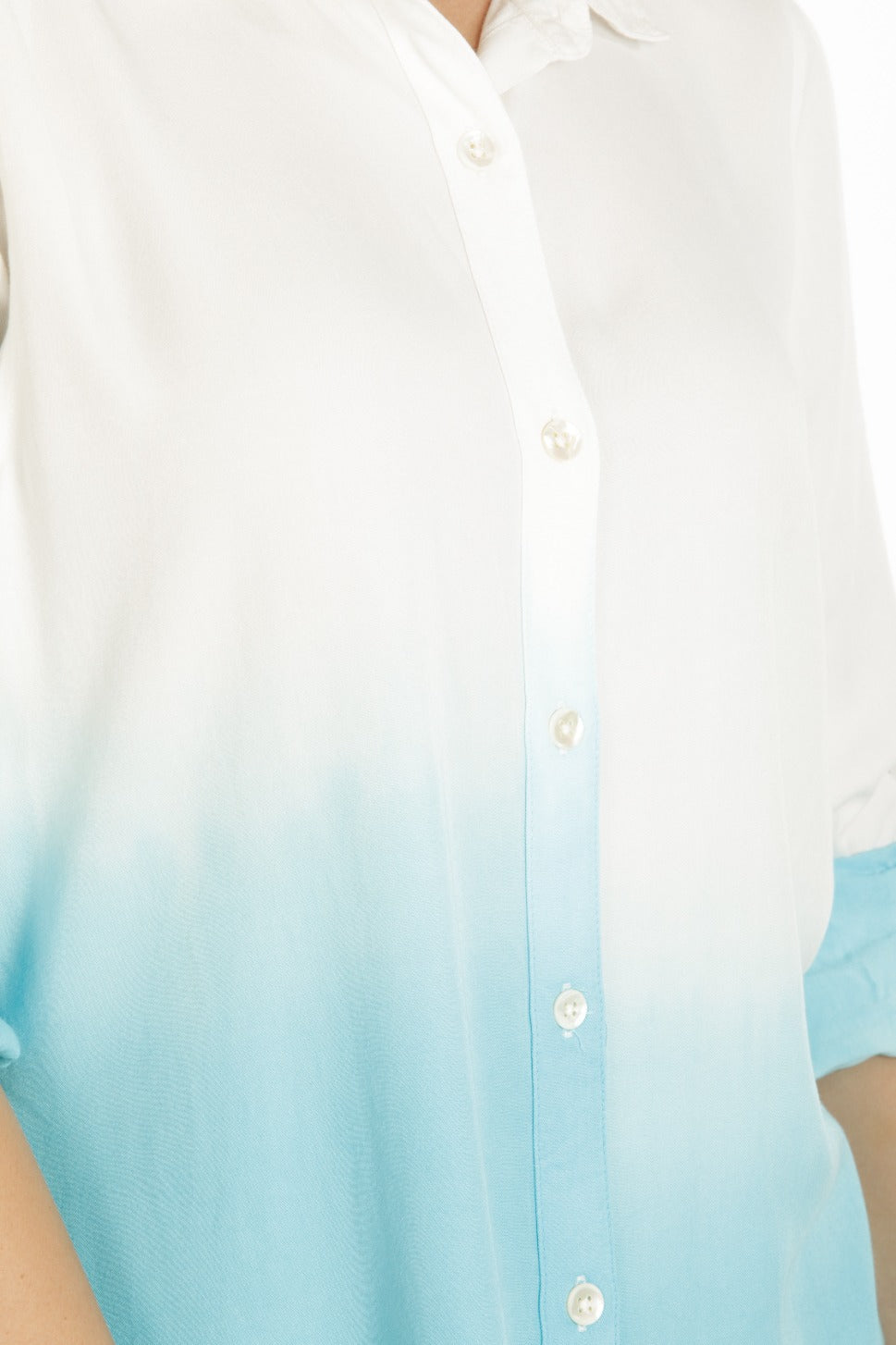 Dip dye shirt with frayed hem Turquoise Neck APNY