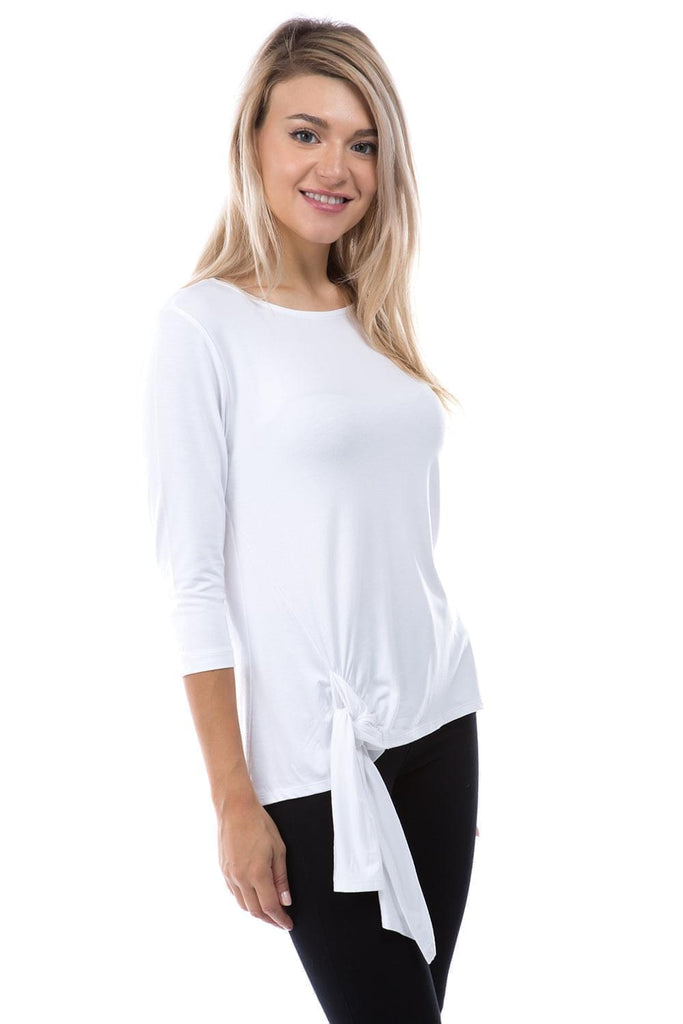 3/4 Sleeve Side Tie White Side APNY