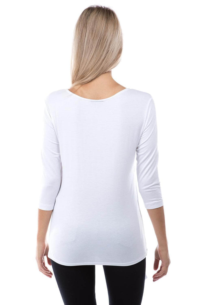 3/4 Sleeve Side Tie White Back APNY