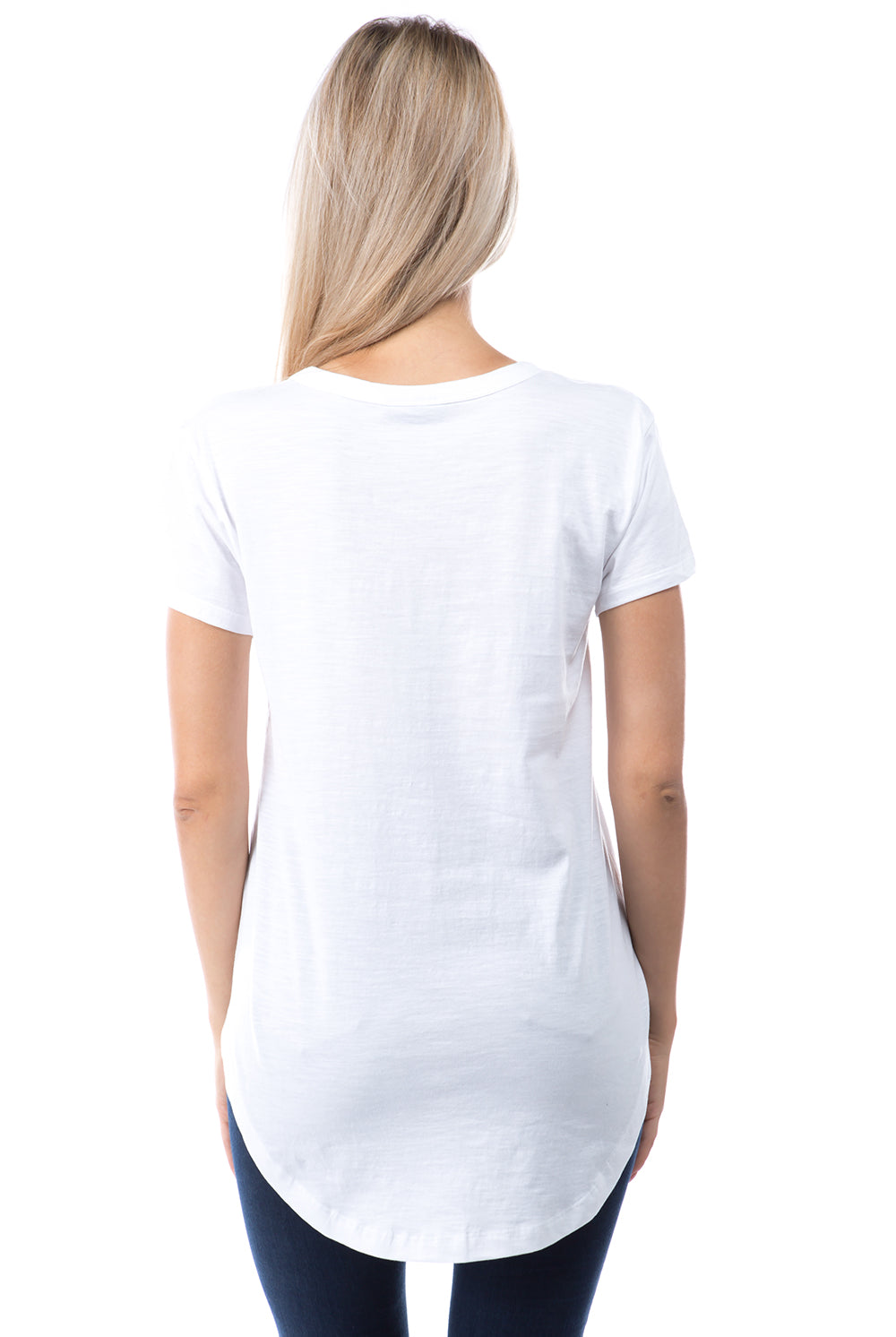 Short Sleeve V-Neck White Back APNY