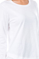 Long Sleeve With Asymmetrical Hem White Neck APNY