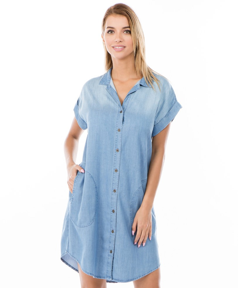 Pocket Shirt Dress Front APNY