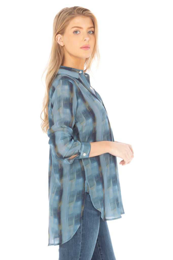 Half Button-up Pullover Tunic Side APNY