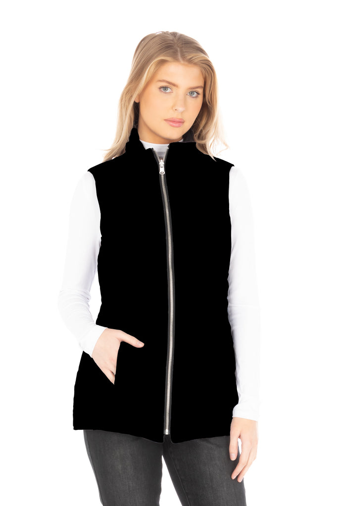 Reversible Quilted Vest Black Front APNY