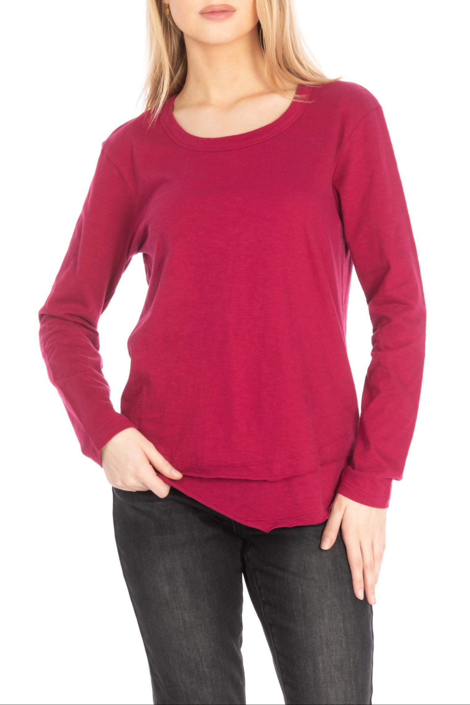 Long Sleeve With Asymmetrical Hem APNY