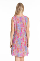 Sleeveless V-Neck Dress - Abstract Rainbow Back APNY