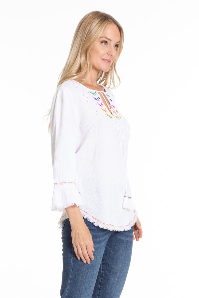Pic-Stitch Top With Beaded Chevron Detail Side APNY