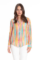Multi Color Squiggle Stripe - Button-up with Roll-up Sleeve Front APNY