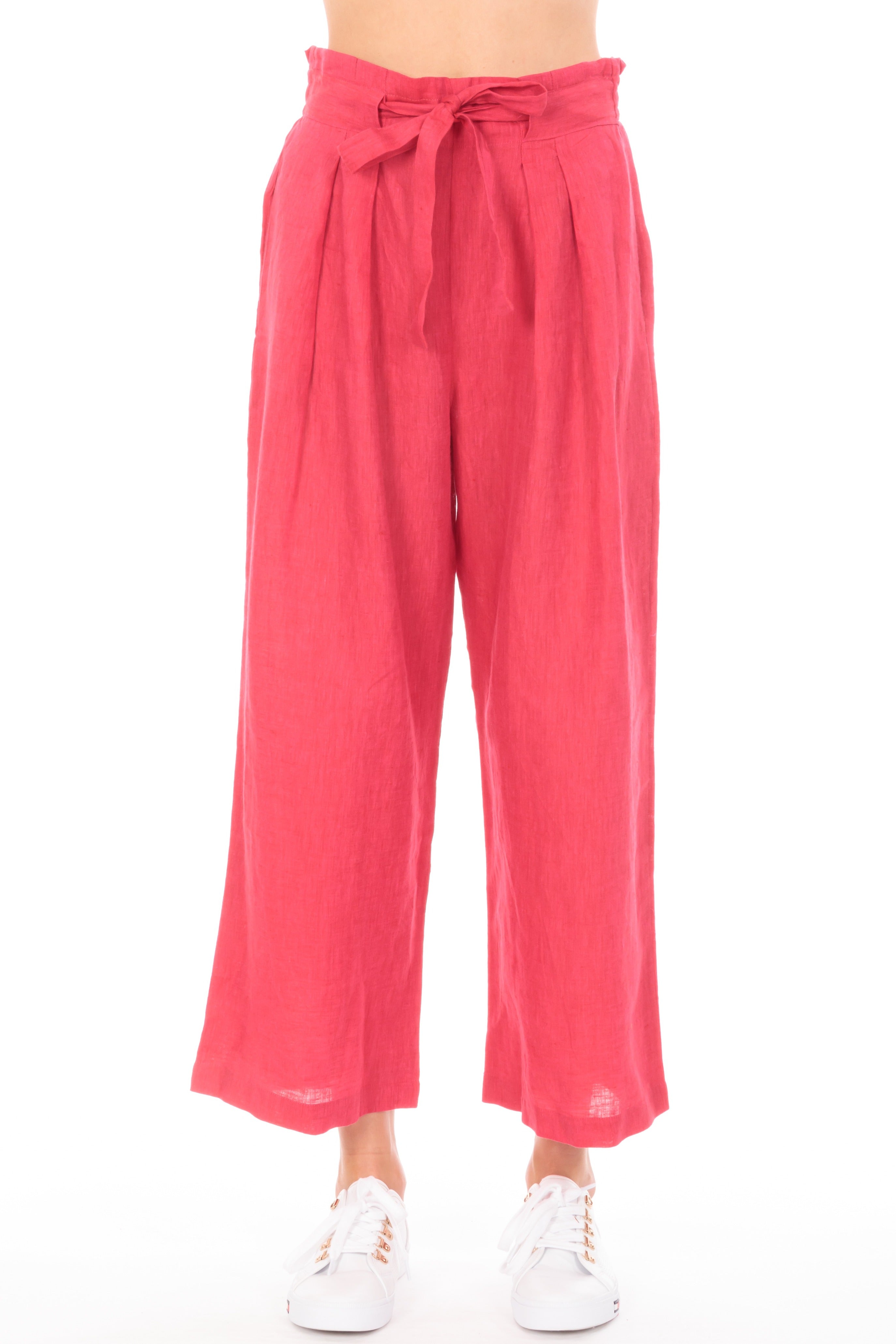 Crop Wide Leg Pant Red Front APNY